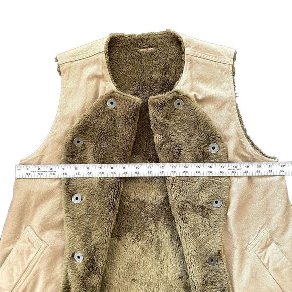 Kapital | Made in Japan Vintage Fleece Denim Vest Jacket | Brown | Size: 3 - Picture 9 of 15